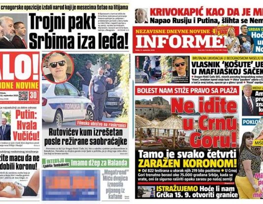 Sporazum Krivokapića, Bečića i Abazovića razočarao srpske tabloide