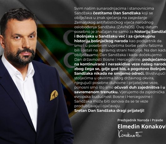 Konaković čestitao Dan Sandžaka – Veze našeg naroda su neraskidive