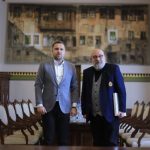 Susret predsjednika BANU-a akademika Mehmeda Akšamije i gradonačelnika Sarajeva Abdulaha Skake