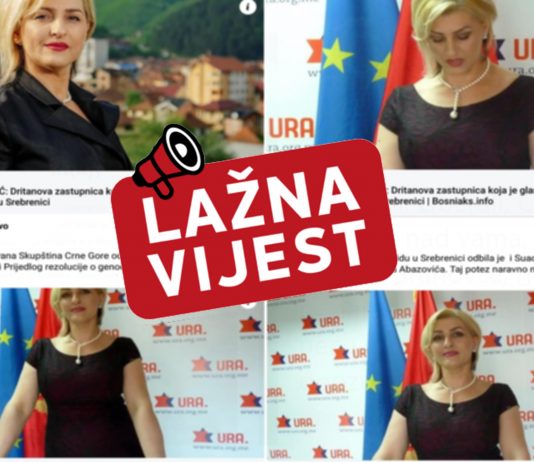 HAJKA – Kako su bosanski mediji lažno optužili Suadu Zoronjić da je glasala protiv Srebrenice u Skupštini CG
