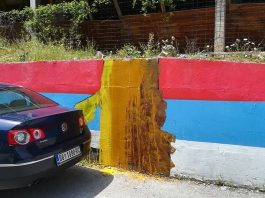 Prefarban mural s likom osuđenog ratnog zločinca Ratka Mladića u Foči