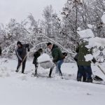 Velike muke na Pešteru zbog snijega: Mještani Delimeđa sami čistili puteve (FOTO)