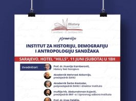 U Sarajevu 11. juna promocija Instituta za historiju, demografiju i antropologiju Sandžaka