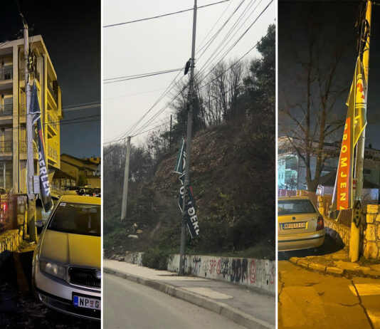 VLAST U PANICI – Kriminalci SDP-a uništili transparente Edina Đerleka u Novom Pazaru