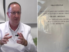 NEHUMANO – Bolnica naplaćuje 1.200 dinara po danu za pratioca djeci starijoj od 3 godine