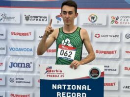 Ćatović popravio rekord Srbije na 1.500 metara za 3,61 sekundi