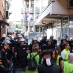 Blokada zgrade sudova i tužilaštava, koškanje sa policijom