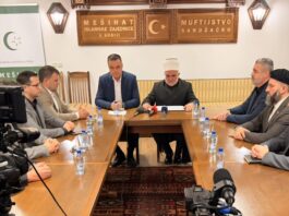 Dudić i Biševac (SDP) zajedno na konferenciji o ustupanju 300 m² za izgradnju Kolo džamije