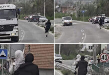 Zabrinjavajući slika iz Novog Pazara: Dvije djevojke trotinetom na magistrali, jedna vozi i koristi telefon