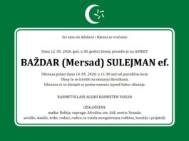 Danas dženaza Sulejman-ef. Baždaru u Sjenici